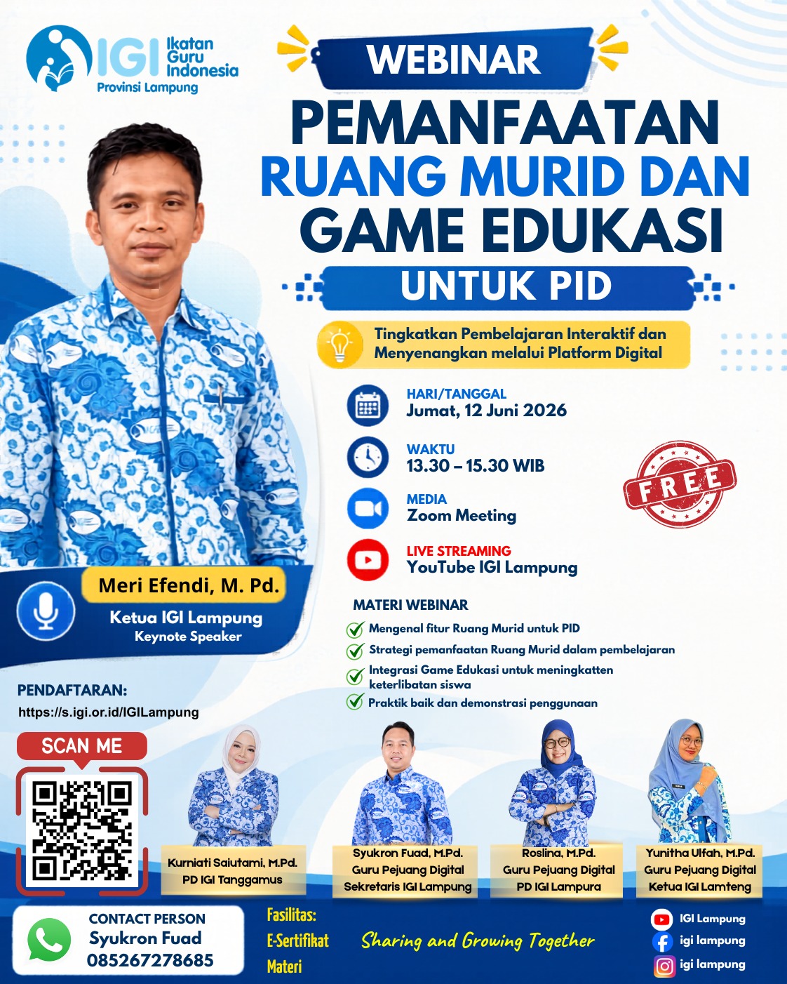 WEBINAR: Pemanfaatan Ruang Murid dan Game Edukasi